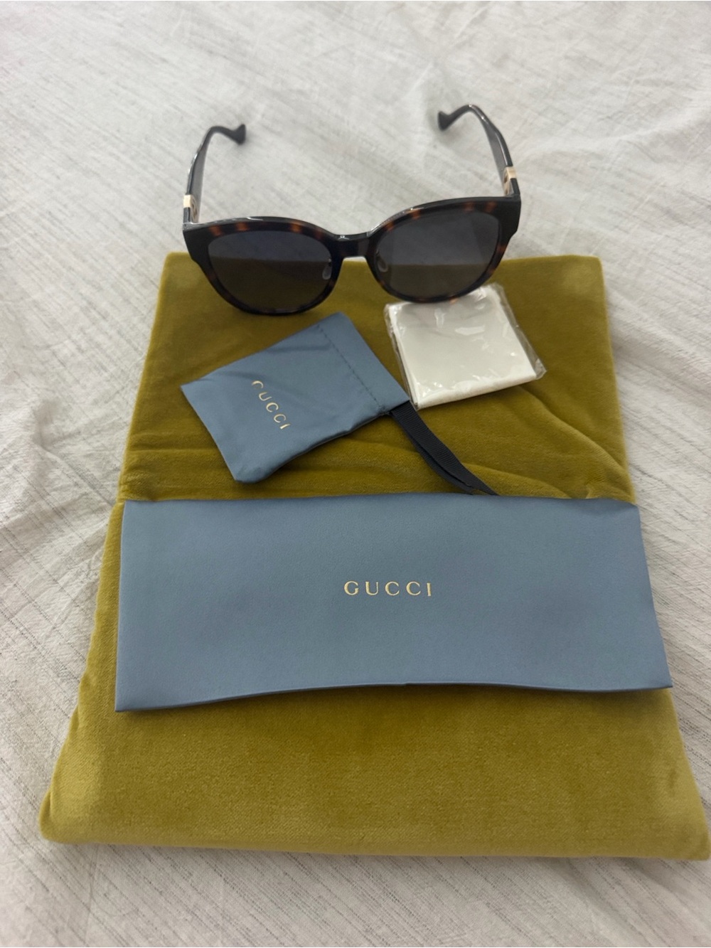 Gucci Tortoiseshell Frame with Black Lenses Sunglasses